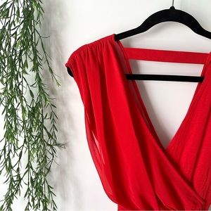 Bebe Mini Dress Women’s Chiffon Draped Faux-wrap Size  XS